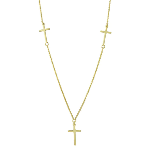 Sterling Silver Gold Plated Trinity Necklace