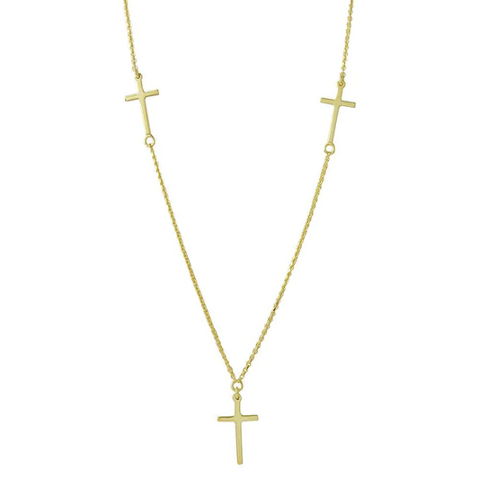 Sterling Silver Gold Plated Trinity Necklace