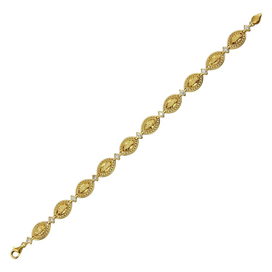 Golden Grace Oval Bracelet w/ Cubic Zirconia's