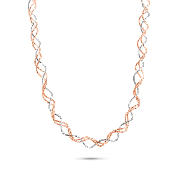 Radiant Rose Twist Sterling Silver Necklace