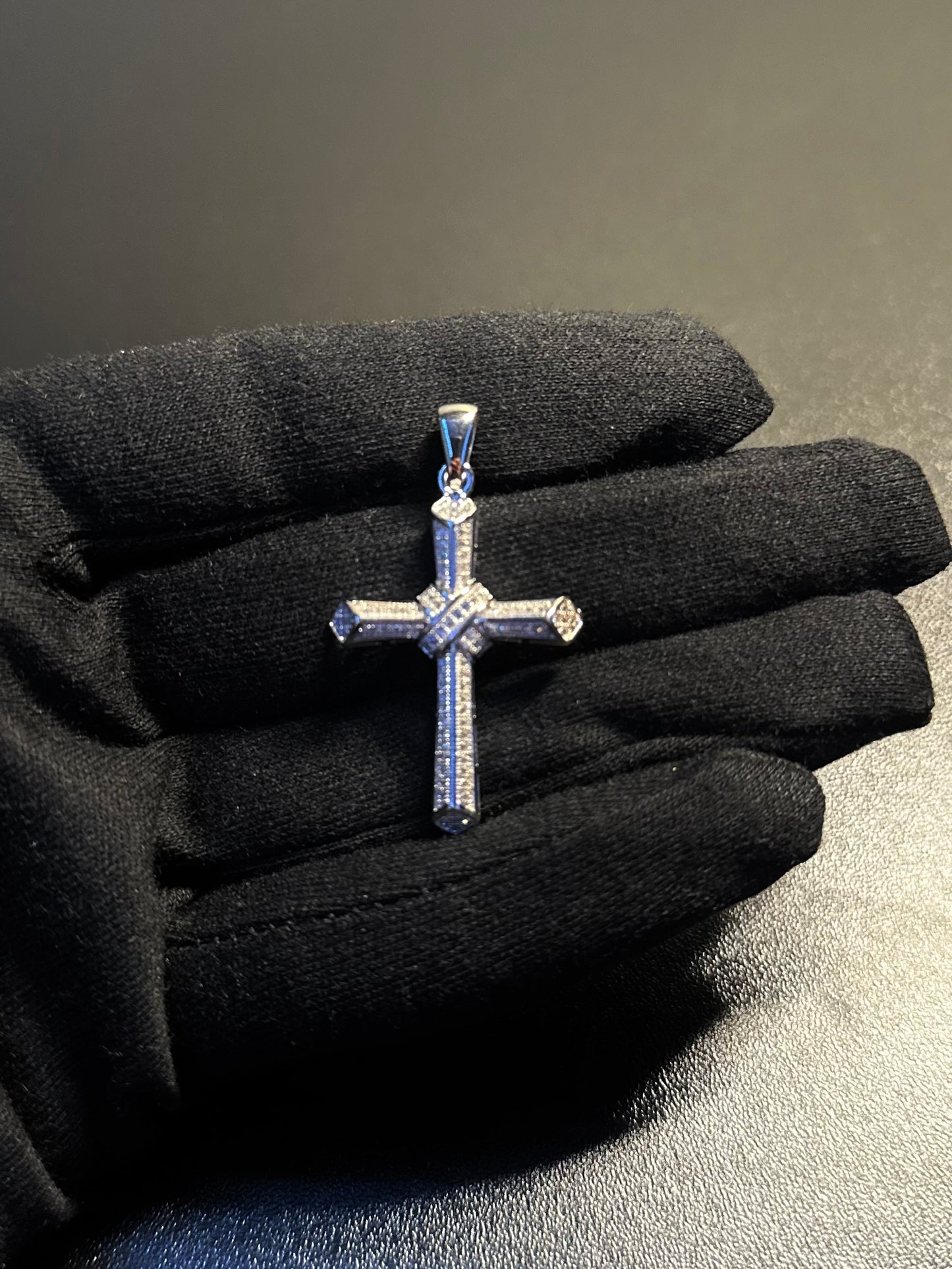 Sterling Silver Cross w/ Cubic Zirconia's