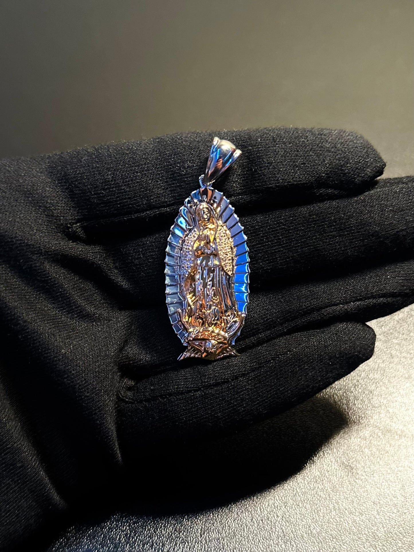 Lady of Guadalupe w/ Cubic Zirconia's 2 Tone