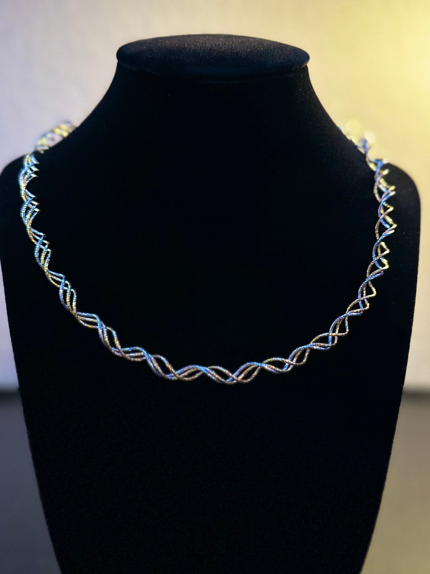 Radiant Gold Twist Sterling Silver Necklace