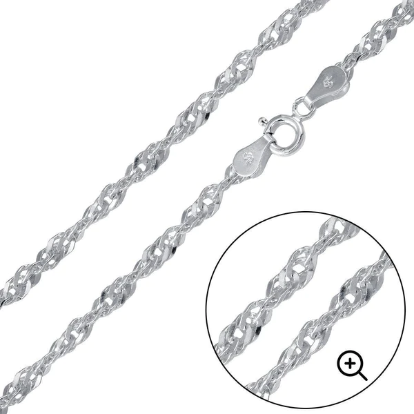Sterling Silver Singapore Chain 3.4mm