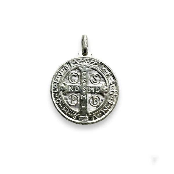 Sterling Silver Saint Benedict Medal 30mm Pendant