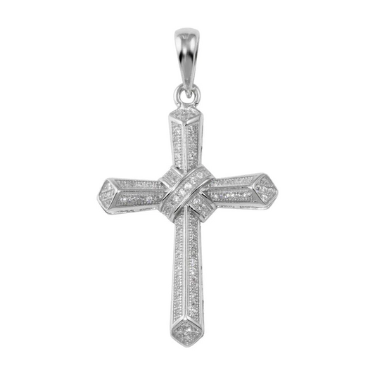 Sterling Silver Cross w/ Cubic Zirconia's