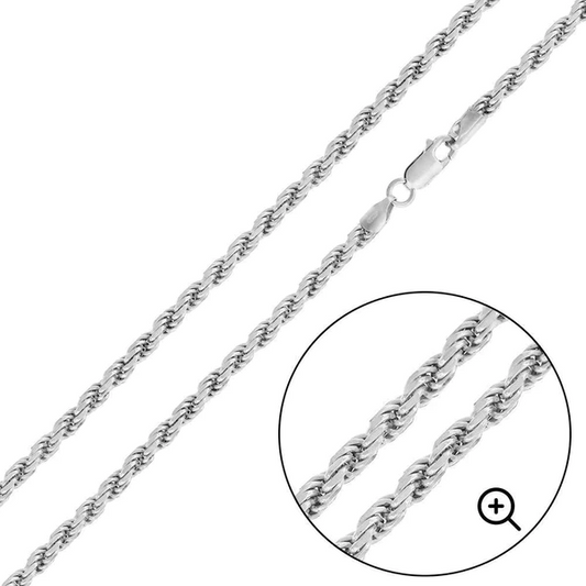 Sterling SIlver Rope Chain 3.6mm