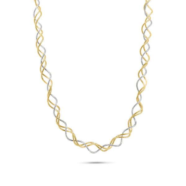 Radiant Gold Twist Sterling Silver Necklace