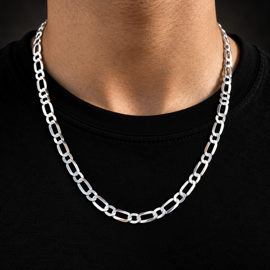 Sterling Silver Figaro Chain 7.5mm
