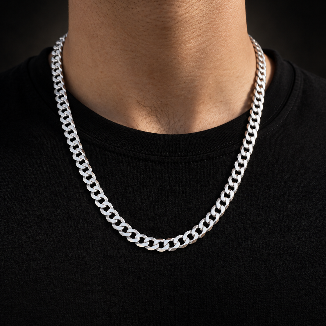 Sterling Silver Curb Chain 8mm