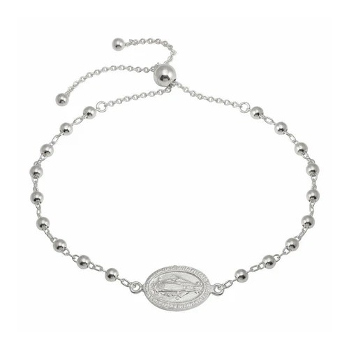 Elegant Lady of Guadalupe Medallion Bracelet – Sterling Silver