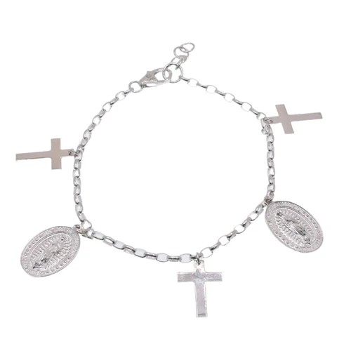 Cross & Lady of Guadalupe Adjustable Bracelet
